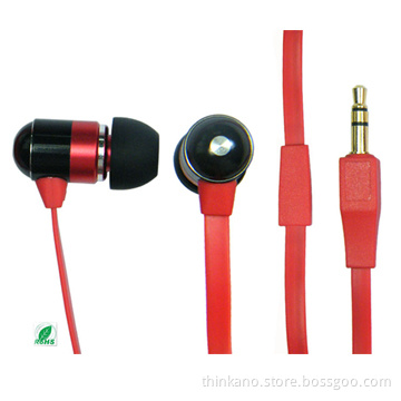 CE and RoHS Qualified Noodle Earphone MP3/MP4 Stereo Earphone